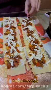 فیلم طرز تهیه لازانیا بدون فر.لازانیا رولی.اموزش پخت لازانیا