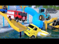 کارتون شهر ماشین ها : ماشین آتش نشانی , بیل مکانیکی و بولدوزر زمین بازی می سازند