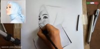 طراحی چهره زن - با حجاب