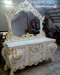 آینه کنسول خمره ای سفید