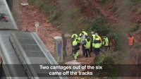 خروج قطار از ریل در اسپانیا یک کشته بر جای گذاشت