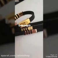 دستبند چرمی اسپرت مردانه برند مون بلان با پلاک استیل در رنگبندی