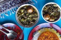 طرز تهیه خورش کرفس با کته ایرانی