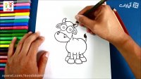 آموزش نقاشی گاو شاخدار تنبل - آموزش نقاشی برای کودکان - نقاشی کودکان