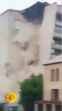 ریزش یک ساختمان ناایمن در مولداوی