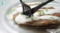 پنکیک جو دوسر و سبزیجات