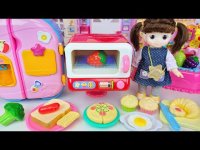 بازی آشپزی عروسک و نی نی کوچولو :  اسباب بازی دخترانه : میوه و کیک برای مهمان