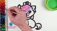 آموزش نقاشی کودکانه #نقاشی با آبرنگ #نقاشی گربه کوچولو ناز