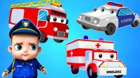 کارتون ماشین ها : ماشین پلیس , آتش نشانی و آمبولانس : ماشین های تیم نجات
