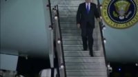 لحظه ورود دونالد ترامپ به سنگاپور برای دیدار با کیم‌جونگ اون
