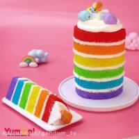 ایده تزیین کیک رنگی - آموزش کیک رنگین کمانی کیوت