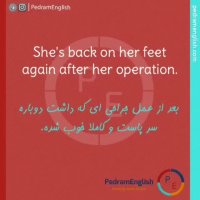 She's back on her feet again after her operation