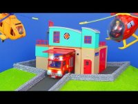 فیلم ماشین بازی کودکانه : نجات ماشین آتش نشانی با هلی کوپتر