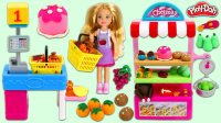 کارتون خمیر بازی عروسک باربی در سوپر مارکت