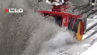 برف روبی پیاده رو به کمک ماشین Snow Blower در نیوجرسی