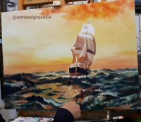 آموزش رنگ و روغن دریا و منظره