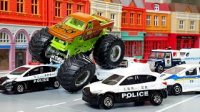 مبارزه ماشین پلیس و ماشین بزرگ - فیلم ماشین بازی کودکانه