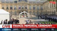 مراسم یادبود یک افسر پلیس و شریک زندگیش با حضور فرانسوا اولاند در پاریس