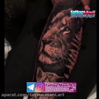 تتو شیر و بچه شیر روی ساعد دست