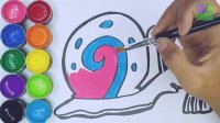 آموزش نقاشی به کودکان - حلزون باب اسفنجی