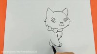 آموزش نقاشی آسان و زیبا | آموزش نقاشی گربه برای بچه ها
