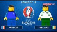 شبیه سازی گلهای بازی فرانسه - ایرلند با عروسک لگو