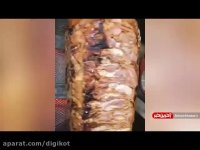 ته چین گوشت و بادمجان با بادام+ برگر دونر کباب+ماهی شکم پر