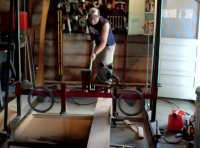 GARAGE BUILT SAWMILL -electric motor driven!