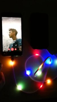 کابل شارژر باکیفیت و خاص led دار حساس به صدا اندرویدی -  type-c - آیفونی