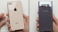 مقایسه مقاومت گلکسی نوت 8 و آیفون 8 پلاس