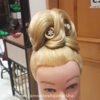 نمونه کار آموزش های شینیون مو در آموزشگاه گیشا در اصفهان