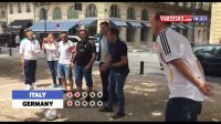 چالش پنالتی بامزه هواداران ایتالیا و آلمان