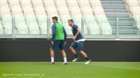 Juventus train at the Allianz Stadium