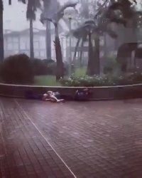 وقتی میگن موقع طوفان بیرون نرید!!!