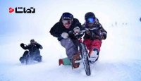 سه چرخه سواری در برف
