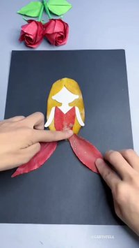 کاردستی کودکانه پرنسس با برگ درختان