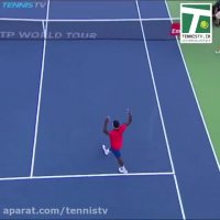 خوشحالى بیش از اندازه  Frances Tiafoe در مسابقات تنیس