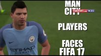 چهره بازیکنان منچستر سیتی در بازی FIFA17