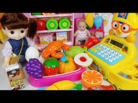 بازی آشپزی دخترانه عروسک و نی نی کوچولو : خرید از فروشگاه پنگوئن کوچولو و گذاشتن مواد غذایی در یخچال