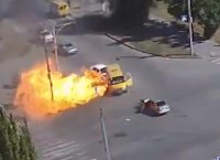 وقتی مخزن گاز ماشین سوراخ میشه!!!