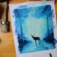 نقاشی زیبا با ترکیب آبرنگ