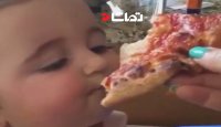 گول زدن دختر کوچولو با پیتزا