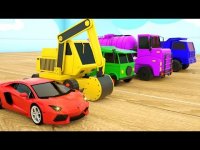 کارتون ماشین های رنگی : ماشین ها داخل تخم مرغ شانسی : ماشین پلیس , حمل زباله و ماشین های سنگین شهری