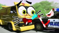 تعقیب و گریز دزد و پلیس به سبک کارتونی  ... مینی ون زرد