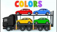 کارتون حمل ماشین ها با تریلی سنگین مخصوص یادگیری رنگ ها