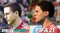 مقایسه فیس های منچستر یونایتد در فیفا 21 و Pes 2021