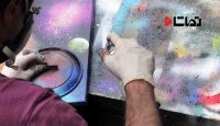 هنرمند خیابانی و نقاشی شگفت انگیز