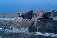 شروع حفاری و پی ریزی پایانی ضلع شمالی کانال مسیر محل شنا تا پل فلکه امام خمینی بندرترکمن