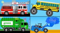 یادگیری رنگ ها به انگلیسی با کمک اتوبوس مدرسه , ماشین آشغالی , ماشین نظافت شهر