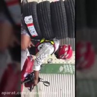 حمل و نقل خلاقانه لاستیک با موتور:))